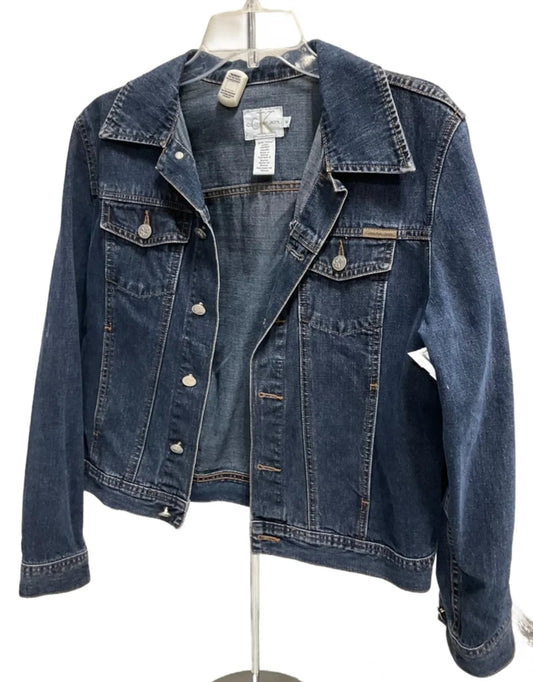 Jacket Denim By Calvin Klein In Blue Denim, Size: M