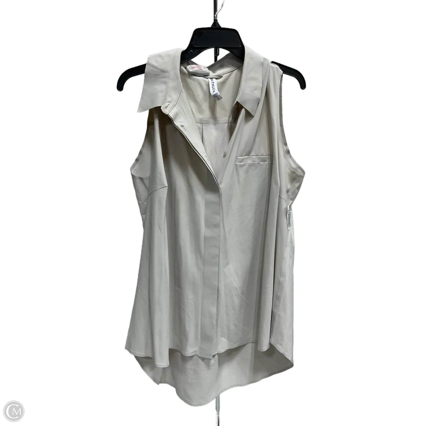 Blouse Sleeveless By Athleta In Beige, Size: 1x
