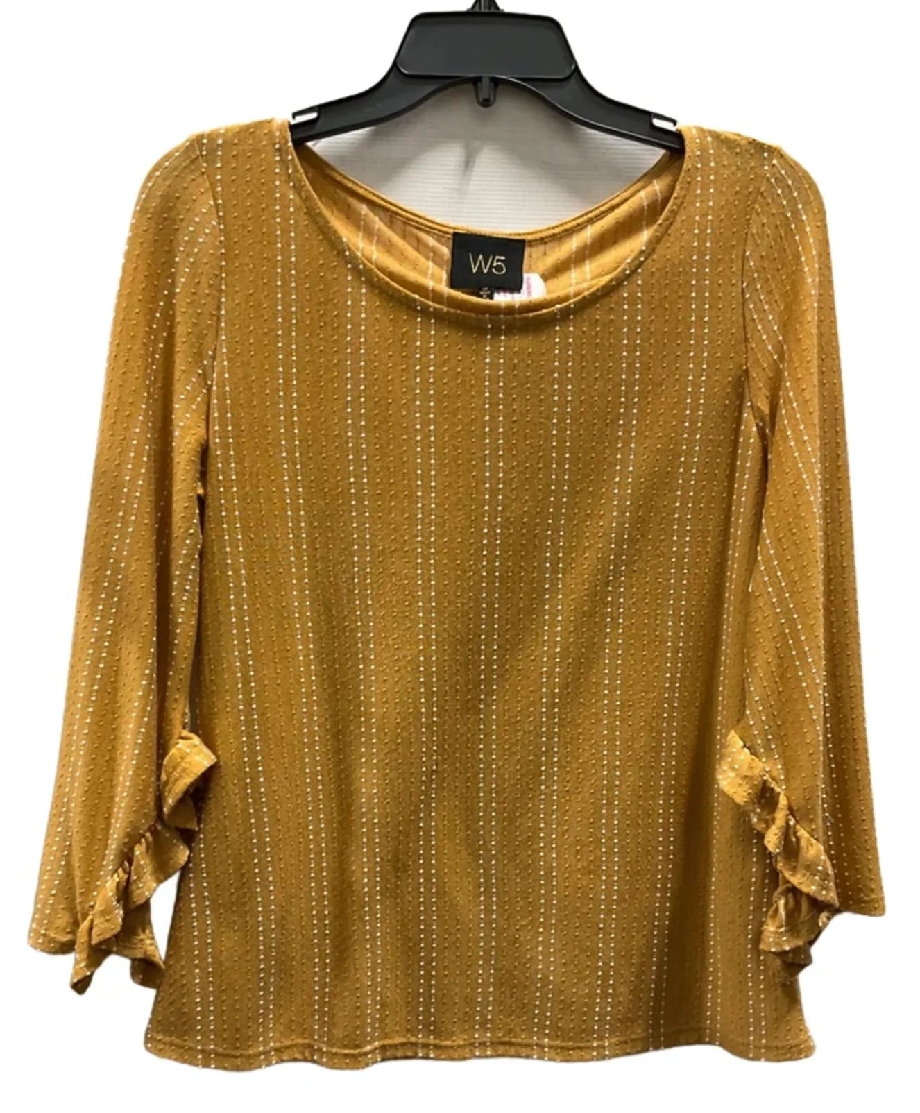 Top Long Sleeve By W5 In Gold, Size: M