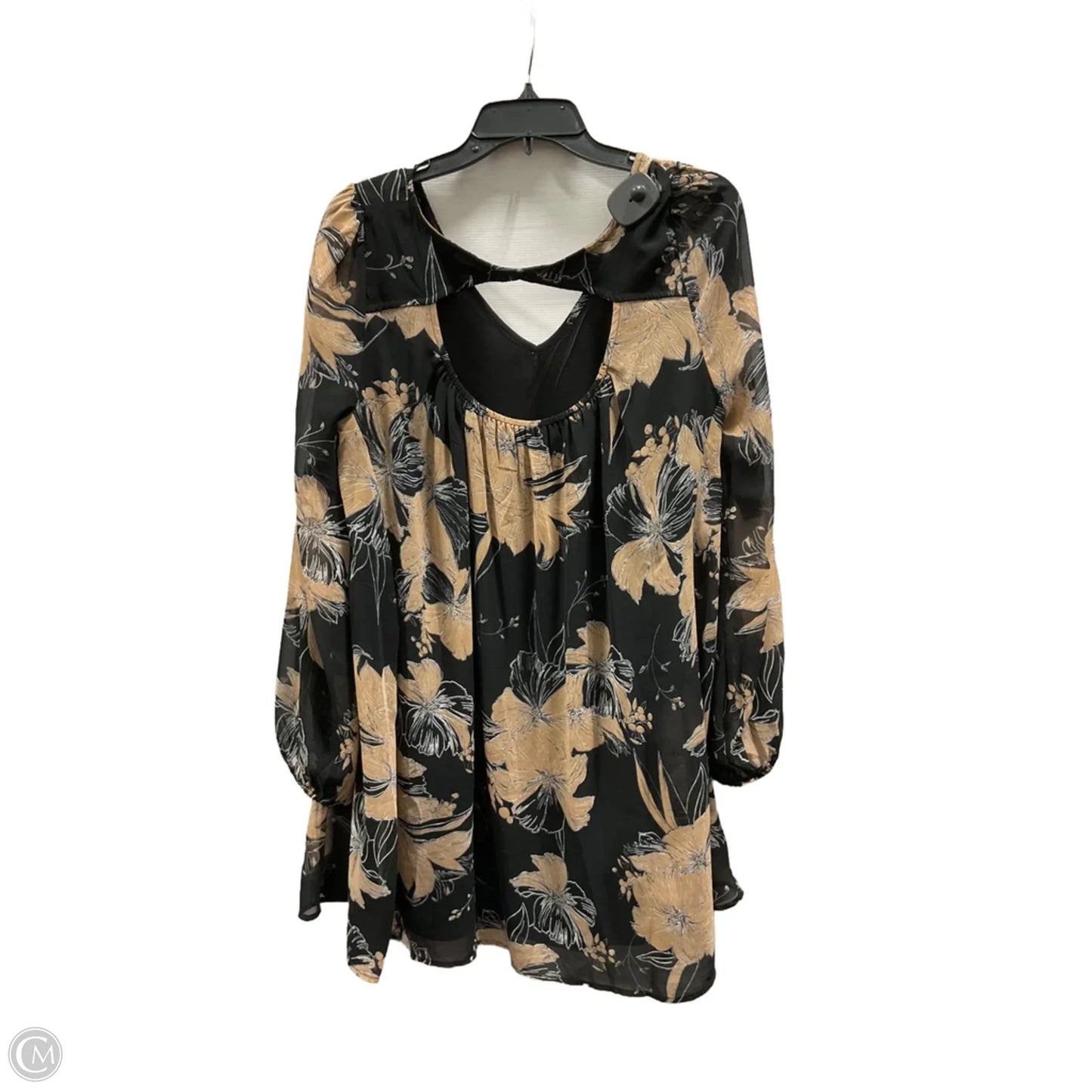 Top Long Sleeve By Entro In Black & Tan, Size: L