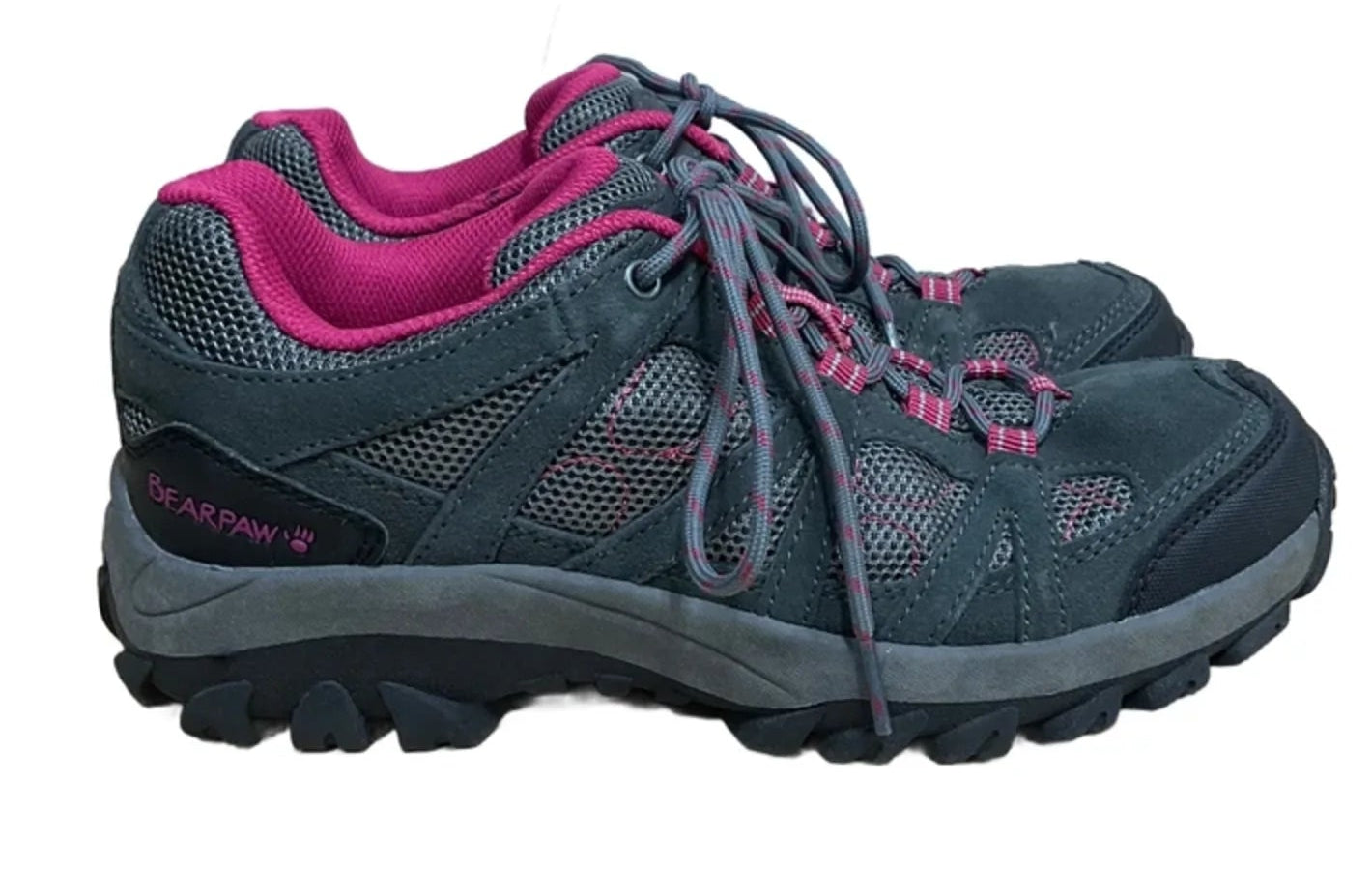 Shoes Athletic By Bearpaw In Grey & Pink, Size: 8