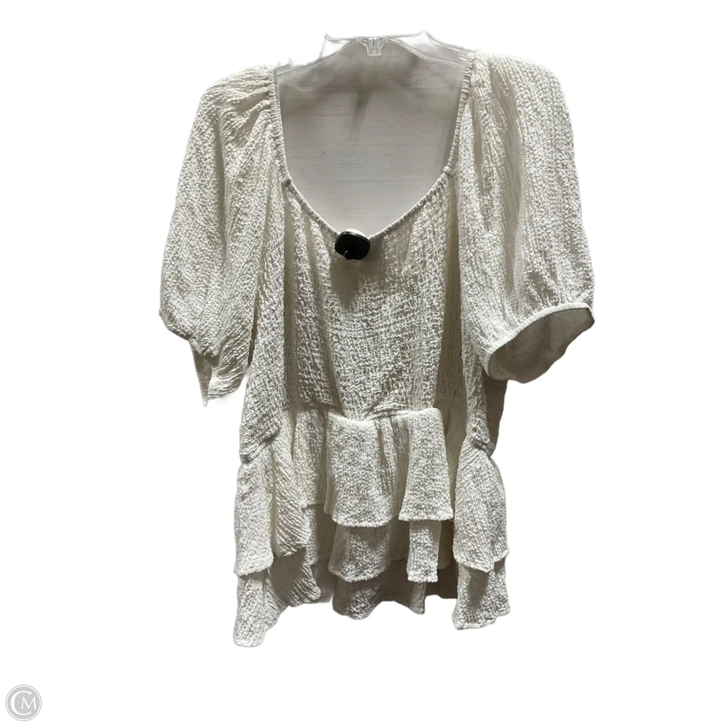 Top Short Sleeve By Arula In White, Size: 1x