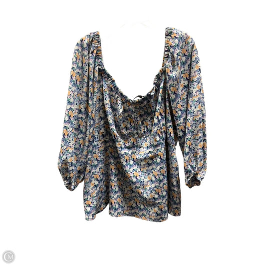 Top Long Sleeve By Arula In Floral Print, Size: 2x