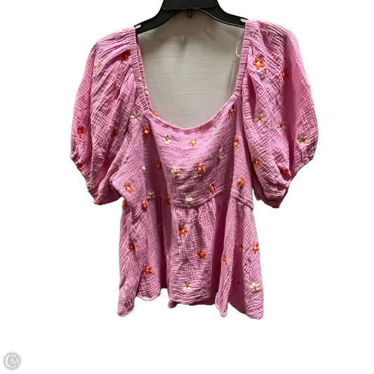 Top Short Sleeve By Arula In Floral Print, Size: 1x