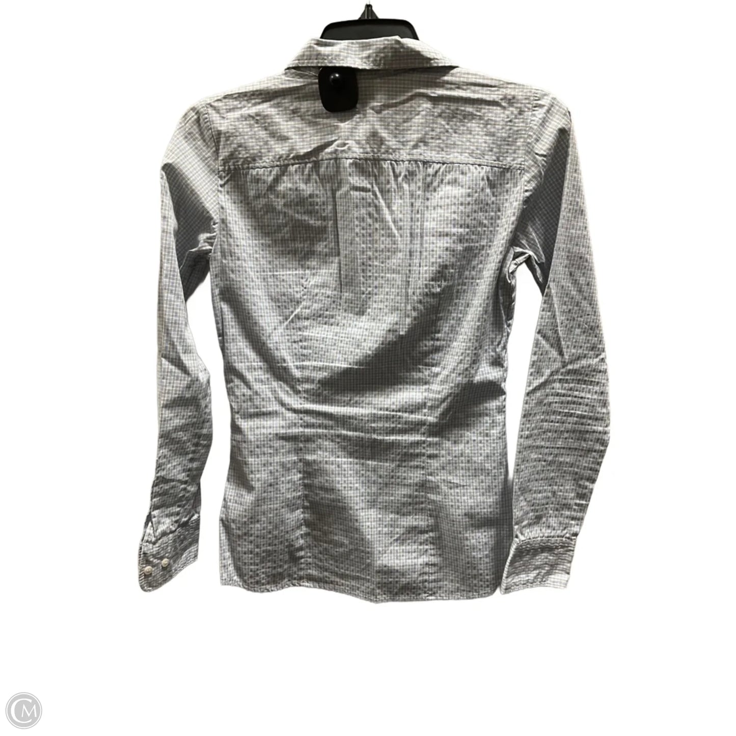 Blouse Long Sleeve By H&m In Checkered Pattern, Size: Xs
