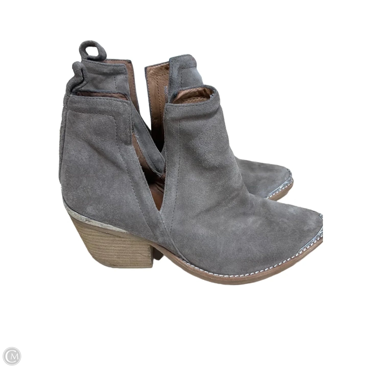 Boots Ankle Heels By Jeffrey Campbell In Taupe, Size: 7