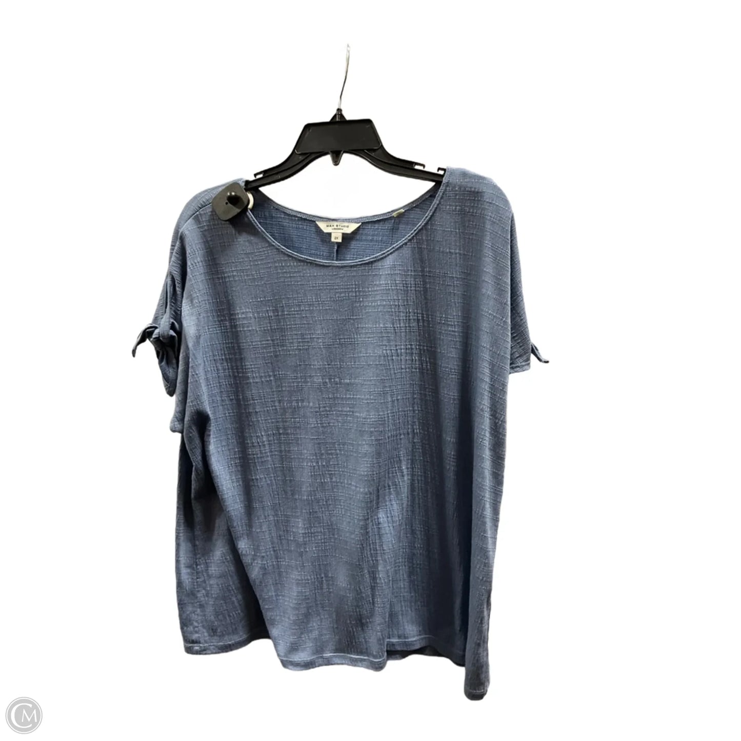 Top Short Sleeve By Max Studio In Blue, Size: 2x