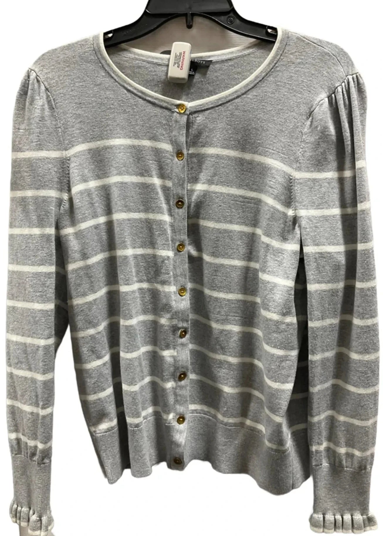 Cardigan By Talbots In Striped Pattern, Size: L