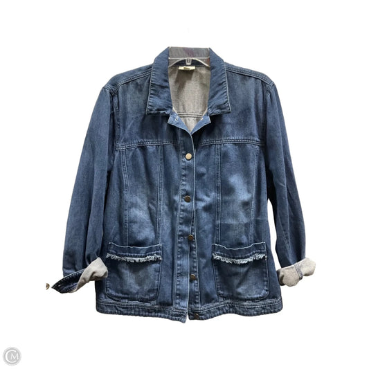Jacket Shirt By J. Jill In Blue Denim, Size: Xl