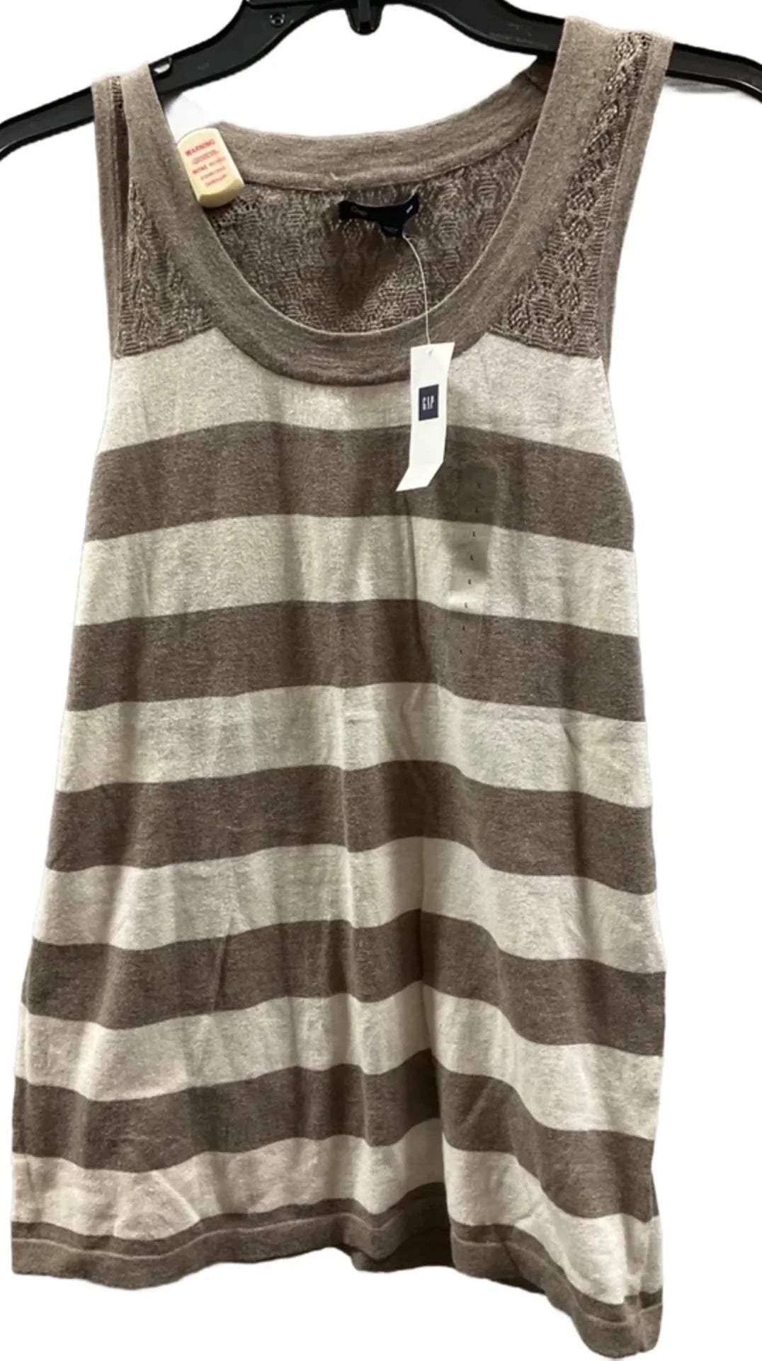 Top Sleeveless By Gap In Striped Pattern, Size: L