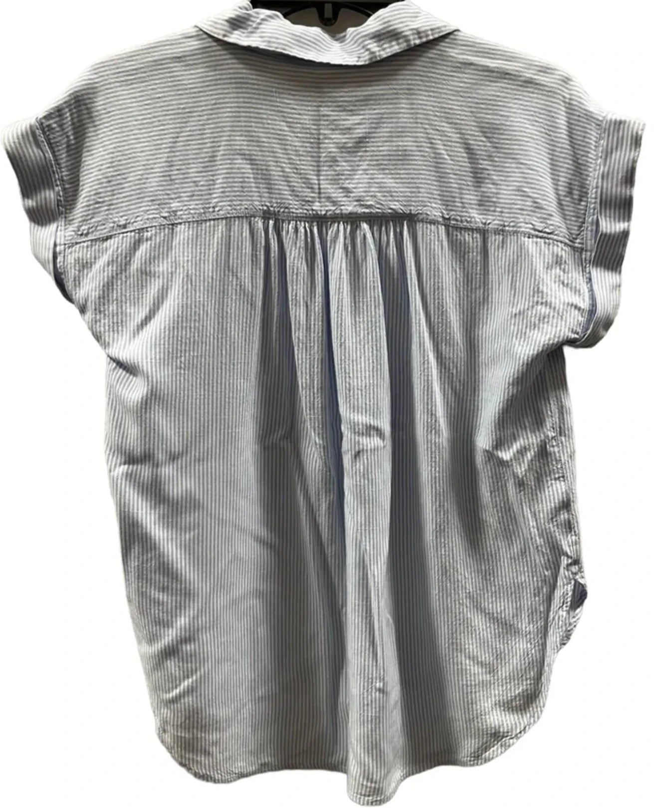 Blouse Short Sleeve By Loft In Striped Pattern, Size: M