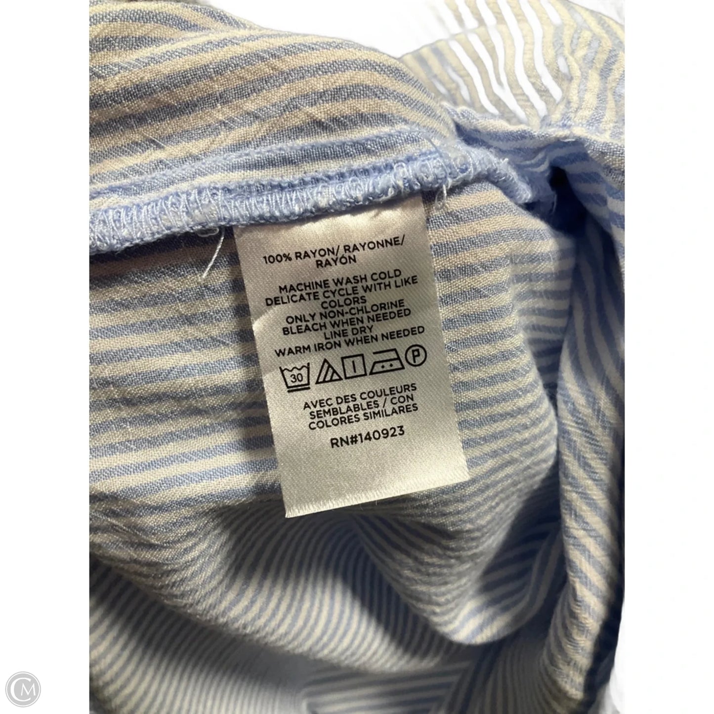 Blouse Short Sleeve By Loft In Striped Pattern, Size: M