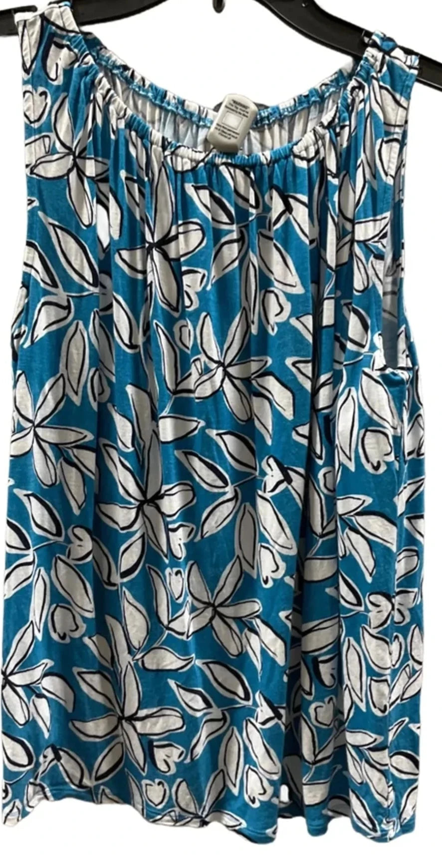 Top Sleeveless By Loft In Blue & White, Size: S