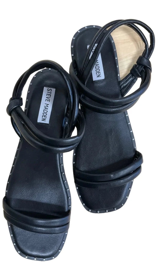 Sandals Flats By Steve Madden In Black, Size: 9