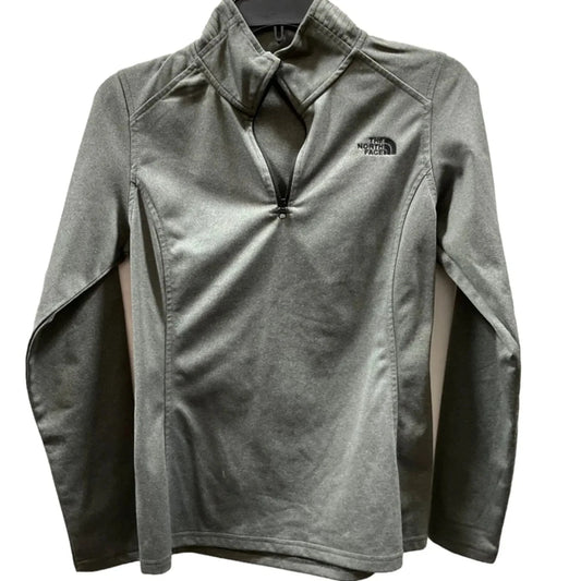 Athletic Top Long Sleeve Collar By The North Face In Grey, Size: S