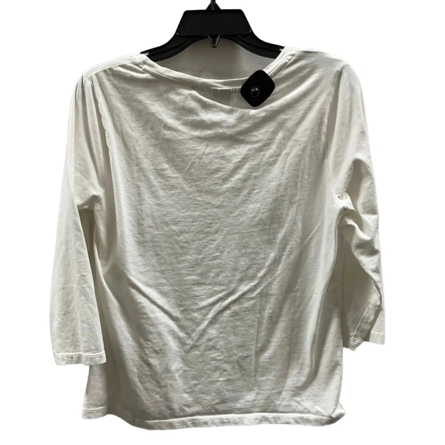 Top Long Sleeve Basic By Chicos In White, Size: M