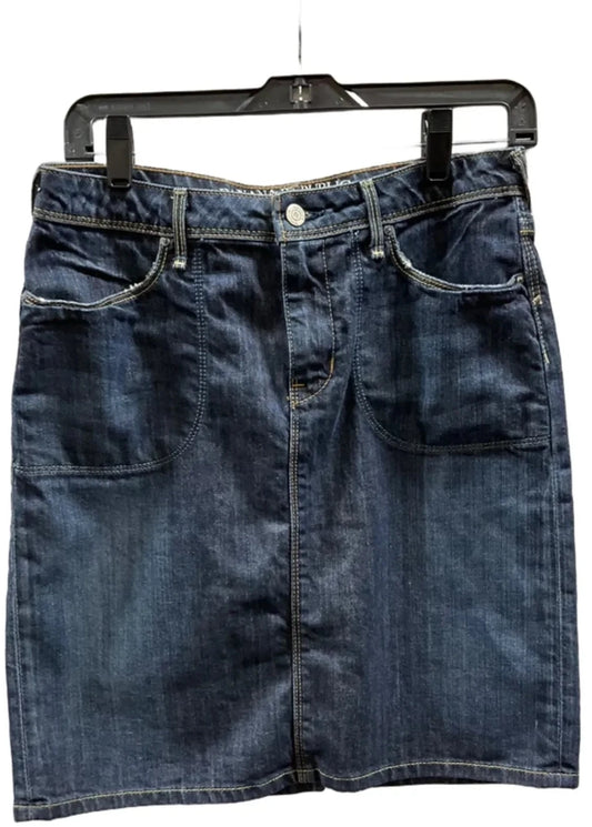 Skirt Midi By Banana Republic In Blue Denim, Size: 2