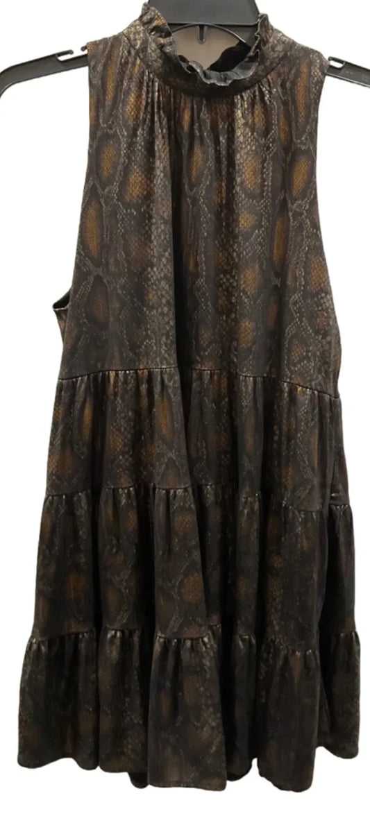 Tunic Sleeveless By Tcec In Black & Gold, Size: M