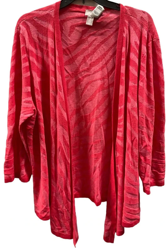 Cardigan By Chicos In Red, Size: Xl