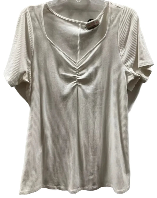 Top Short Sleeve Basic By Lane Bryant In White, Size: Xl