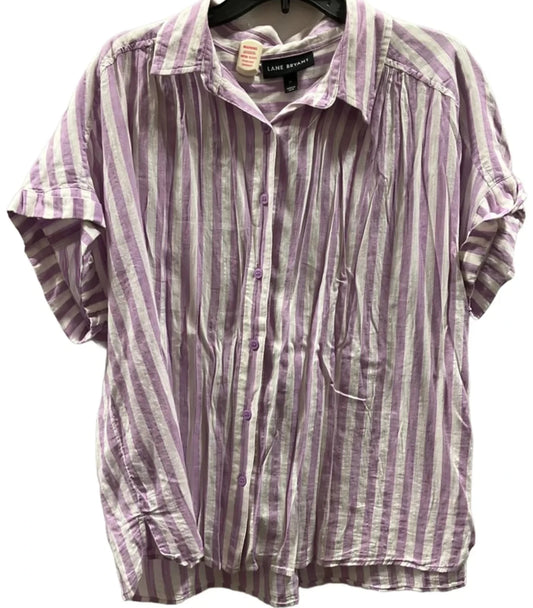 Top Short Sleeve By Lane Bryant In Striped Pattern, Size: Xl