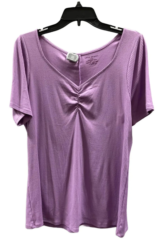 Top Short Sleeve Basic By Lane Bryant In Purple, Size: Xl