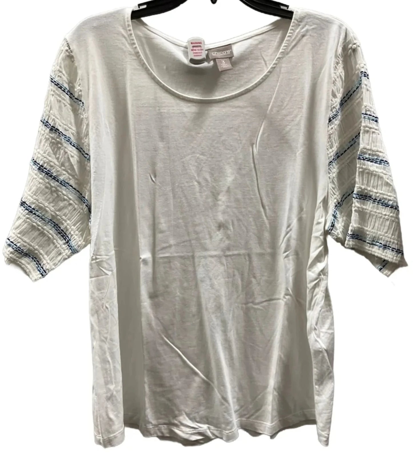 Top Short Sleeve Basic By Chicos In White, Size: Xl