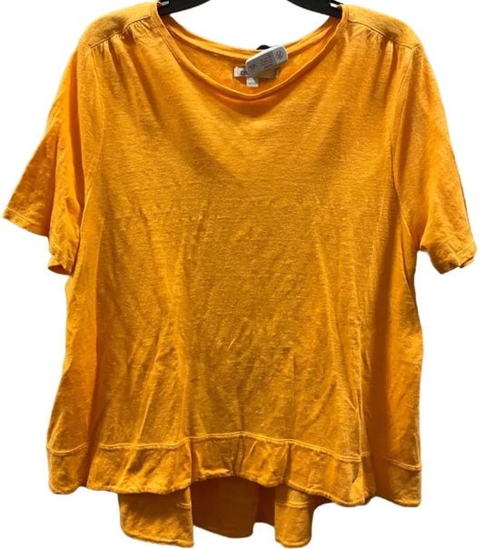 Top Short Sleeve Basic By Chicos In Orange, Size: Xl