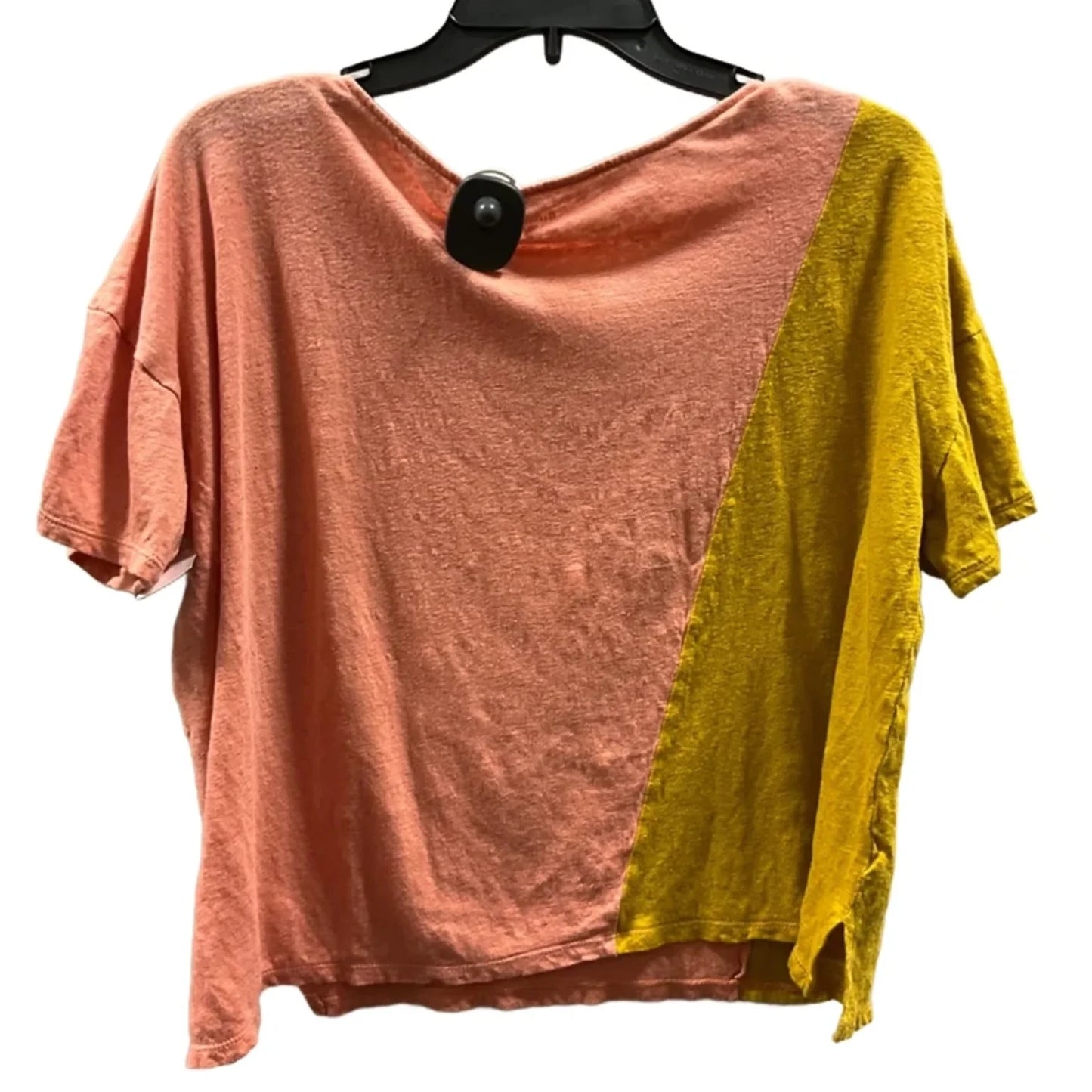 Top Short Sleeve Basic By Garnet Hill In Gold & Red, Size: S