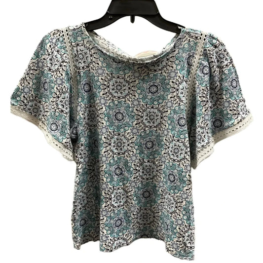 Top Short Sleeve By Loft In Multi-colored, Size: Xs