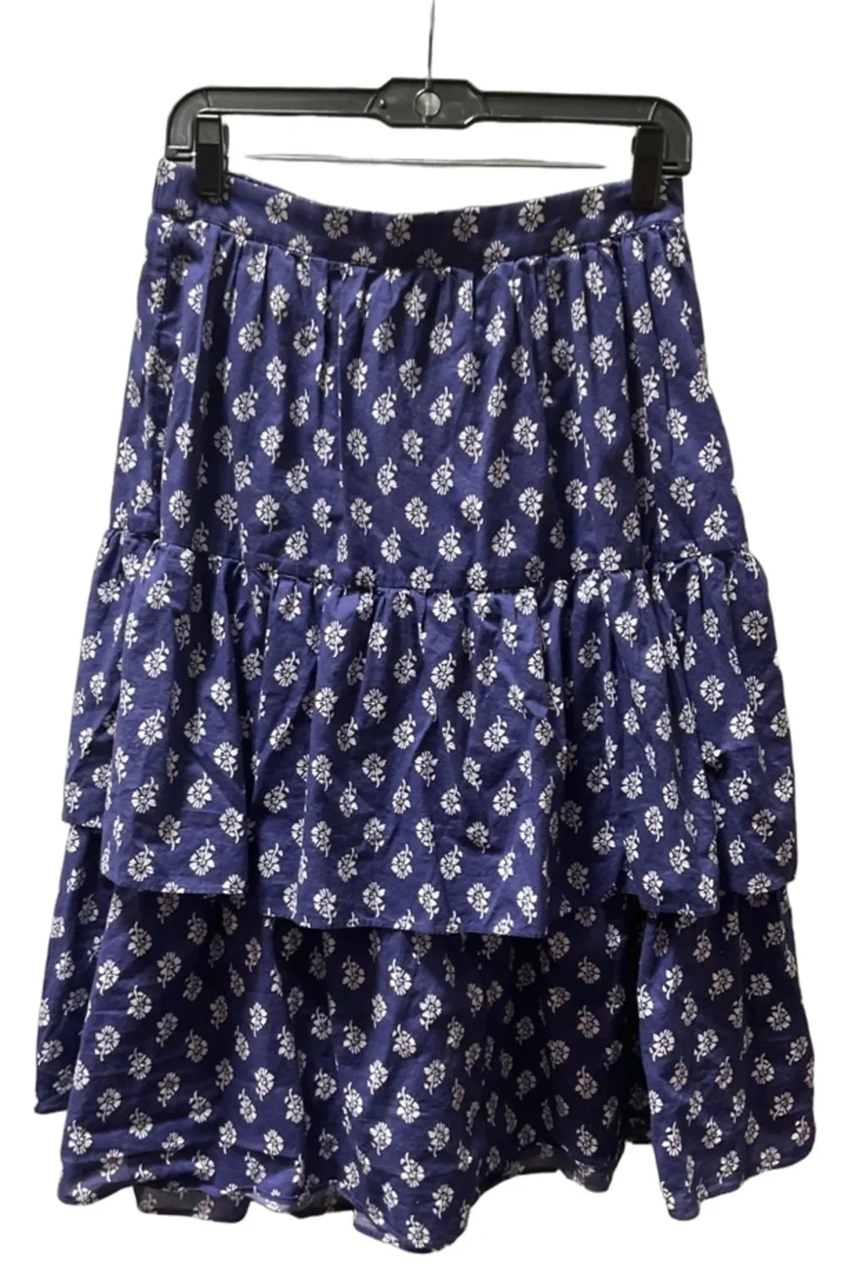 Skirt Midi By J. Crew In Blue & White, Size: S