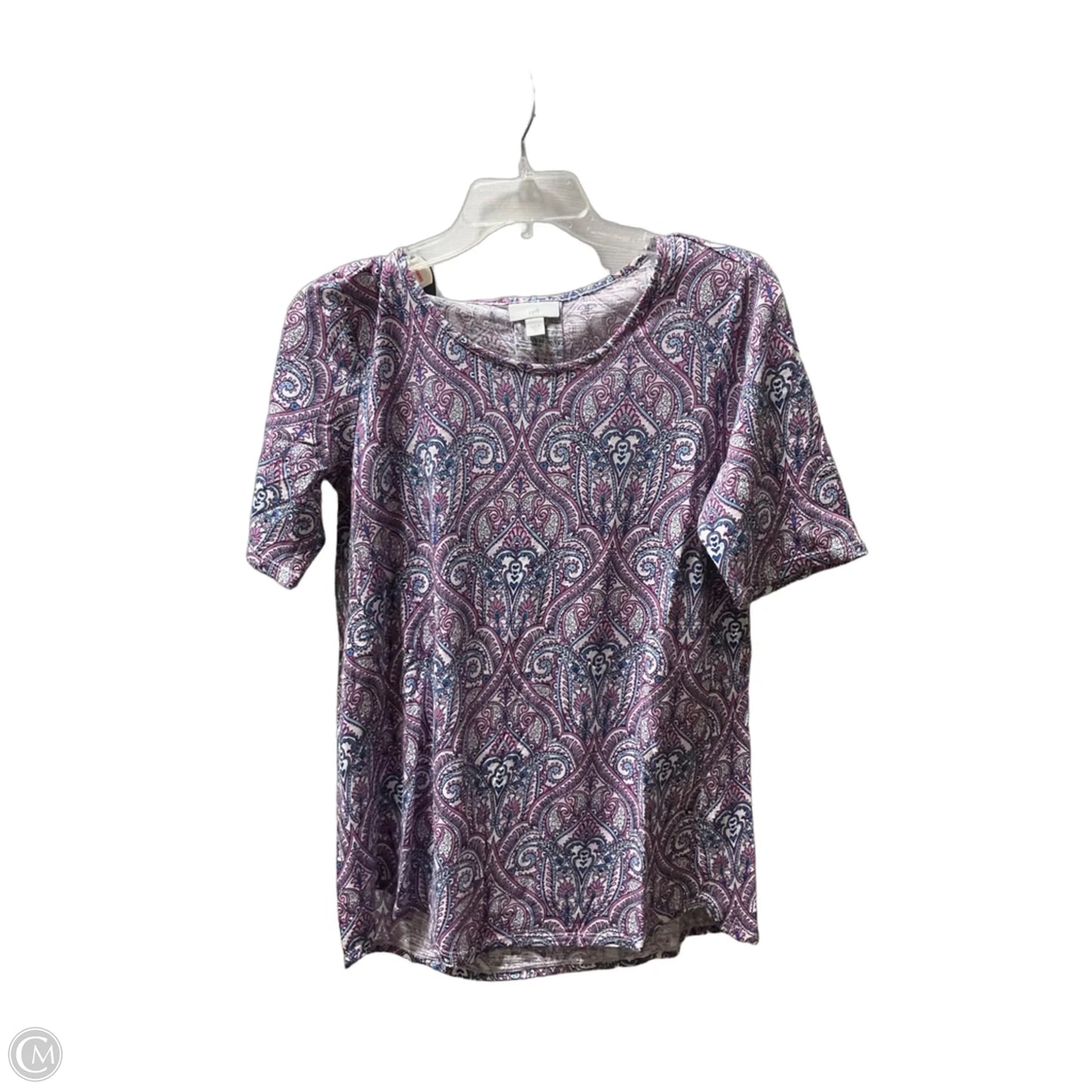 Top Short Sleeve Basic By J. Jill In Paisley Print, Size: Xs