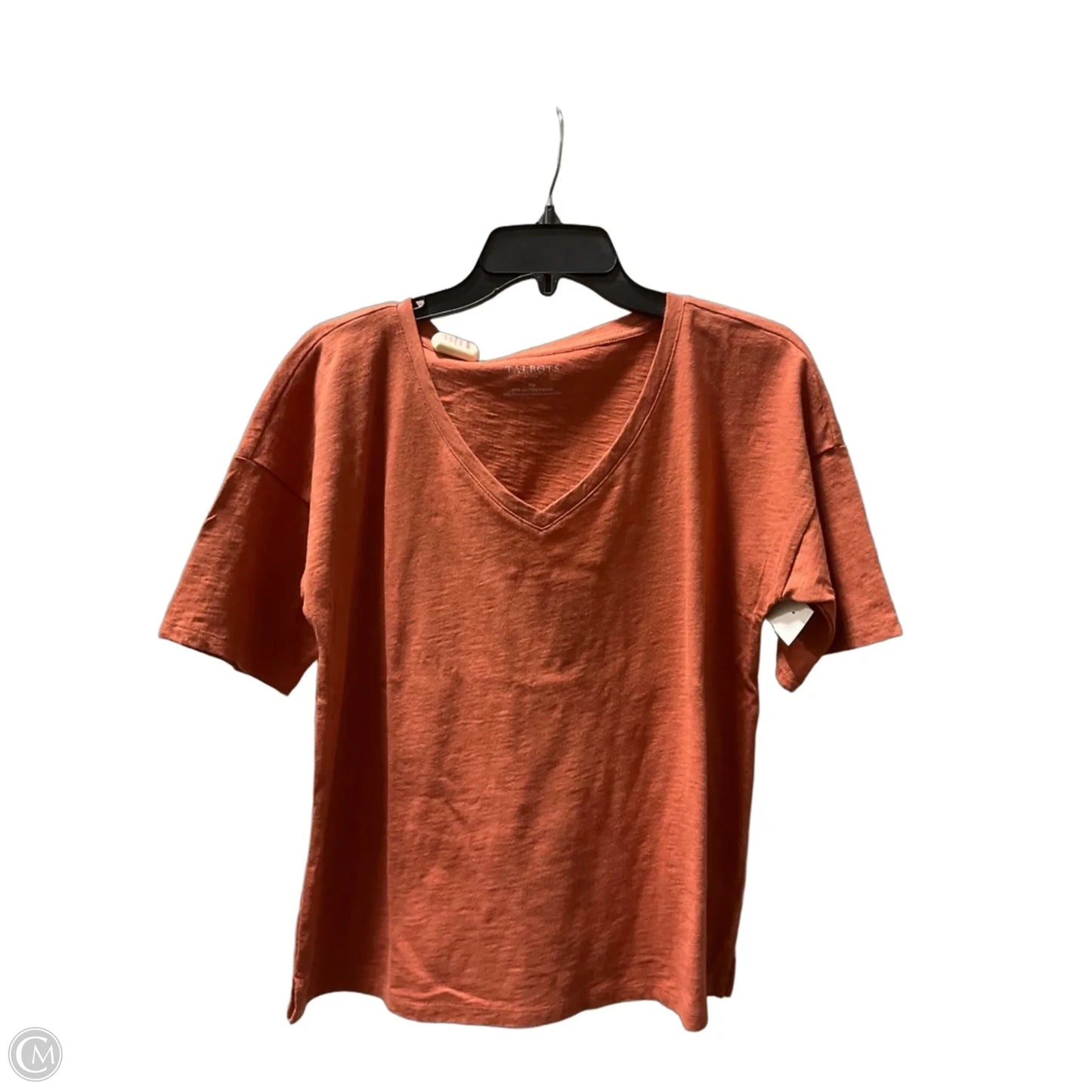 Top Short Sleeve Basic By Talbots In Orange, Size: Mp
