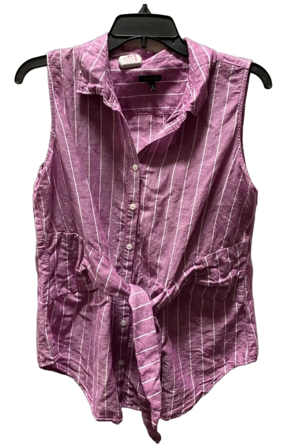 Blouse Sleeveless By Talbots In Striped Pattern, Size: M