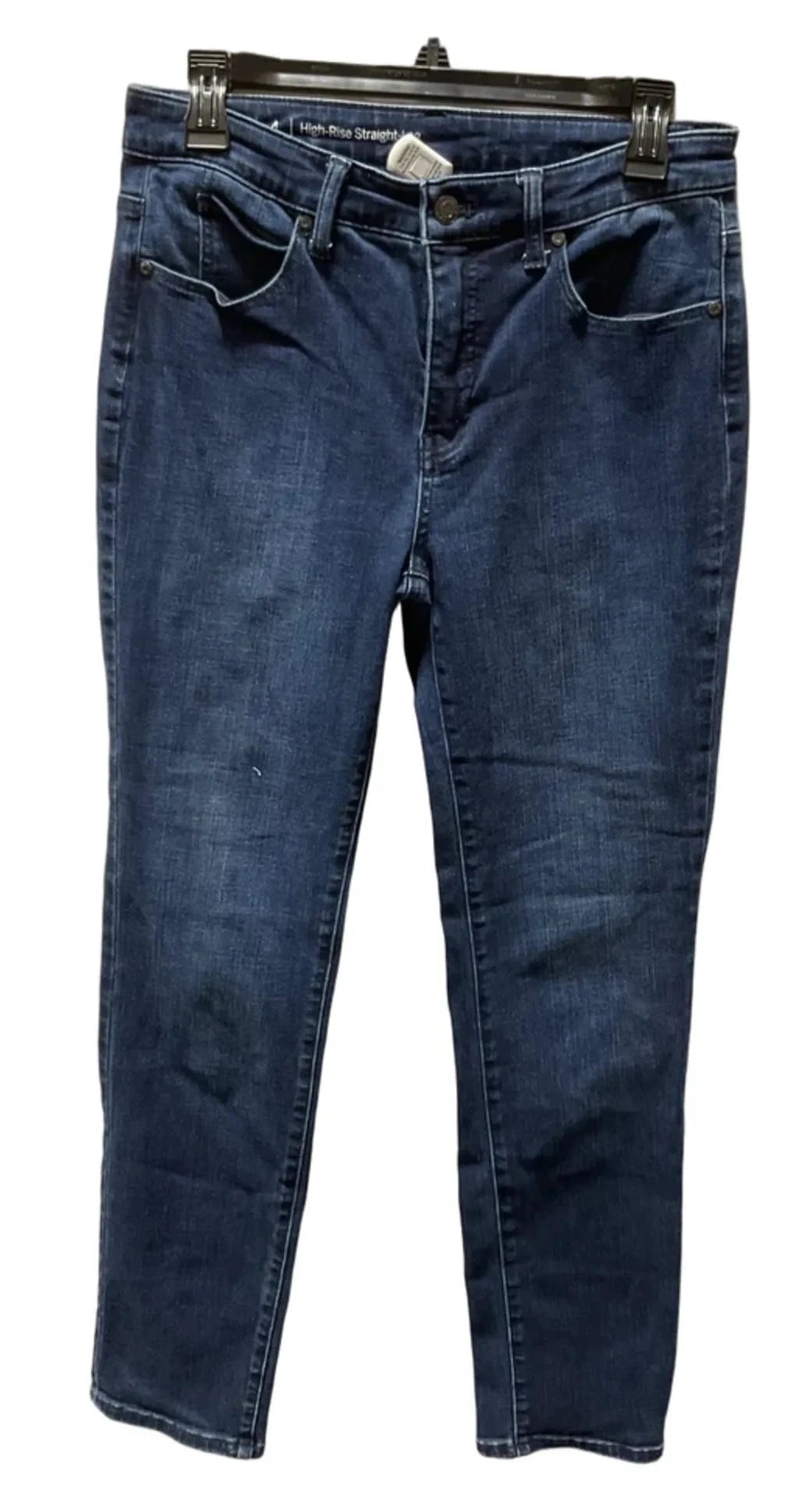 Jeans Straight By Talbots In Blue Denim, Size: 4