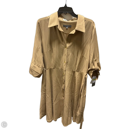 Dress Casual Midi By Sharagano In Tan, Size: Xl