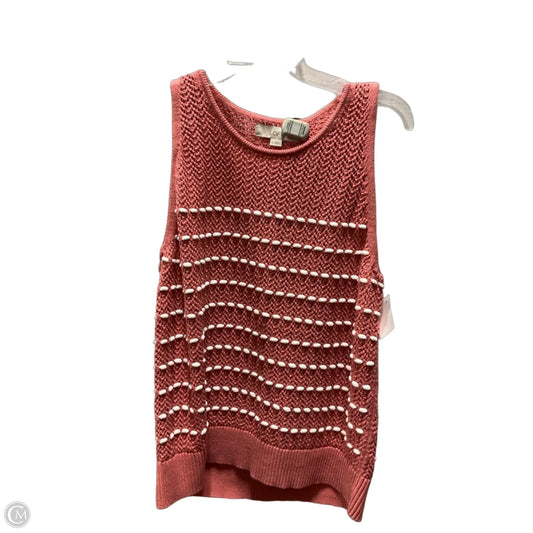 Top Sleeveless By Loft In Coral, Size: Xl