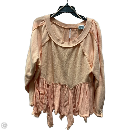 Top Long Sleeve By Free People In Orange, Size: S