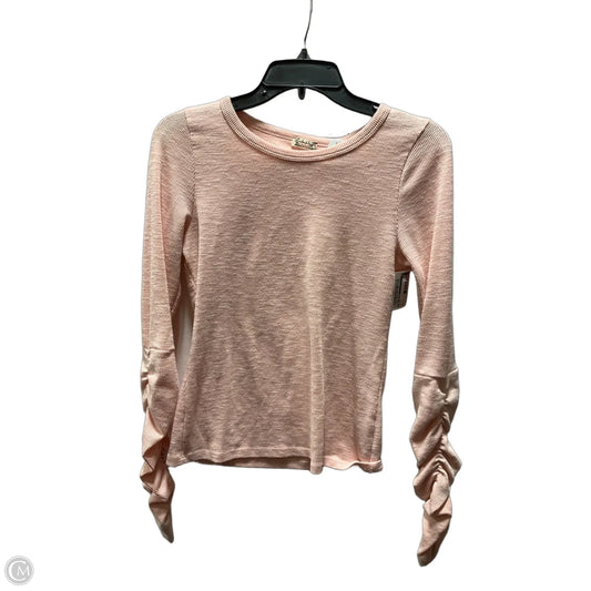 Top Long Sleeve By Free People In Peach, Size: S