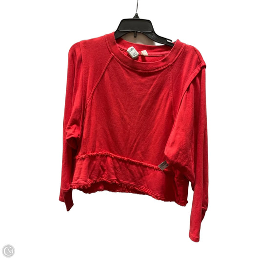 Athletic Top Long Sleeve Crewneck By Free People In Red, Size: S