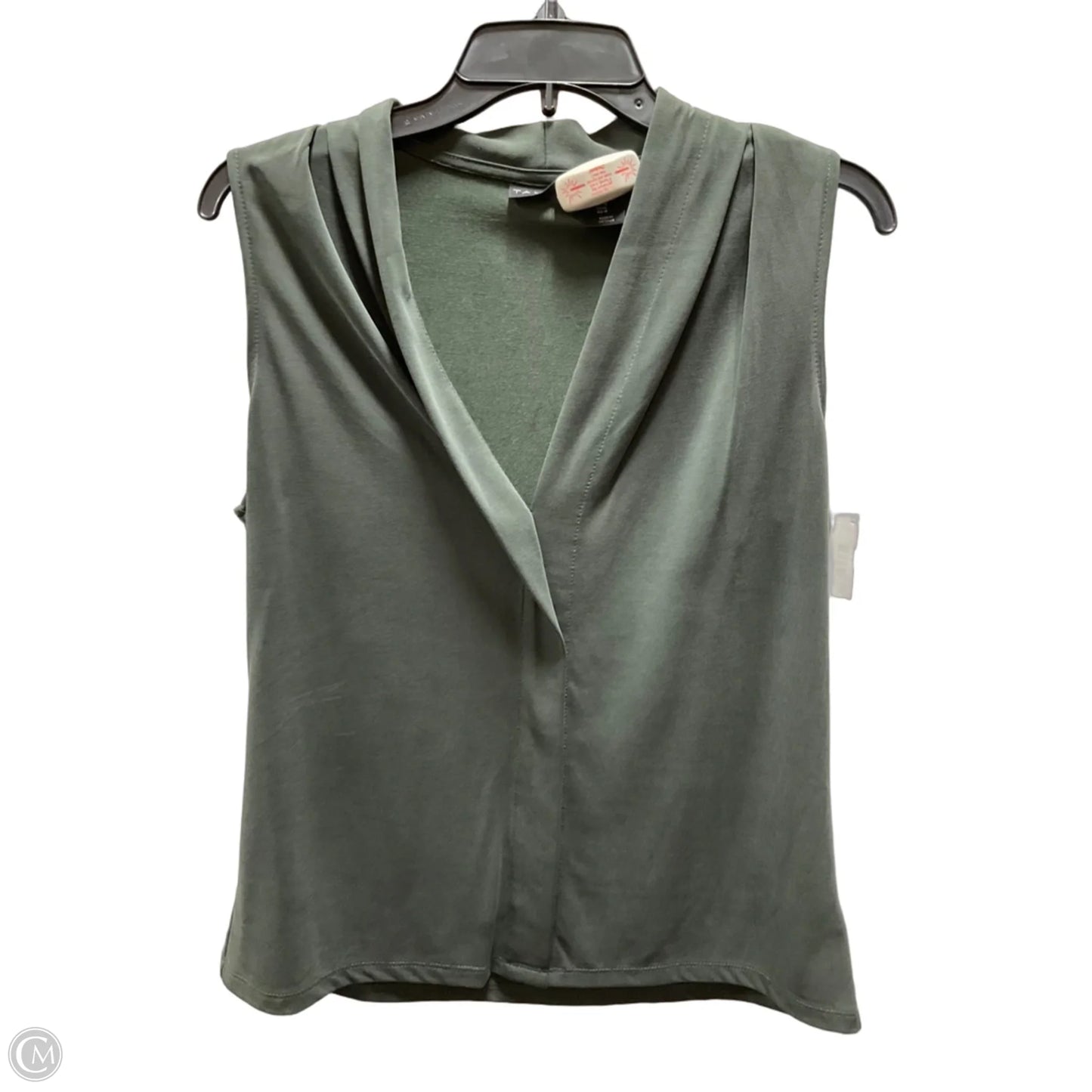 Top Sleeveless By Tahari In Green, Size: M