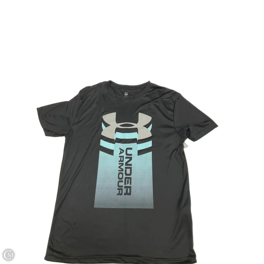 Athletic Top Short Sleeve By Under Armour In Black, Size: M