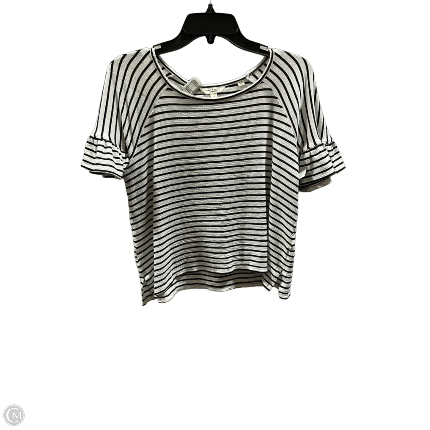 Top Short Sleeve By Max Studio In Striped Pattern, Size: S