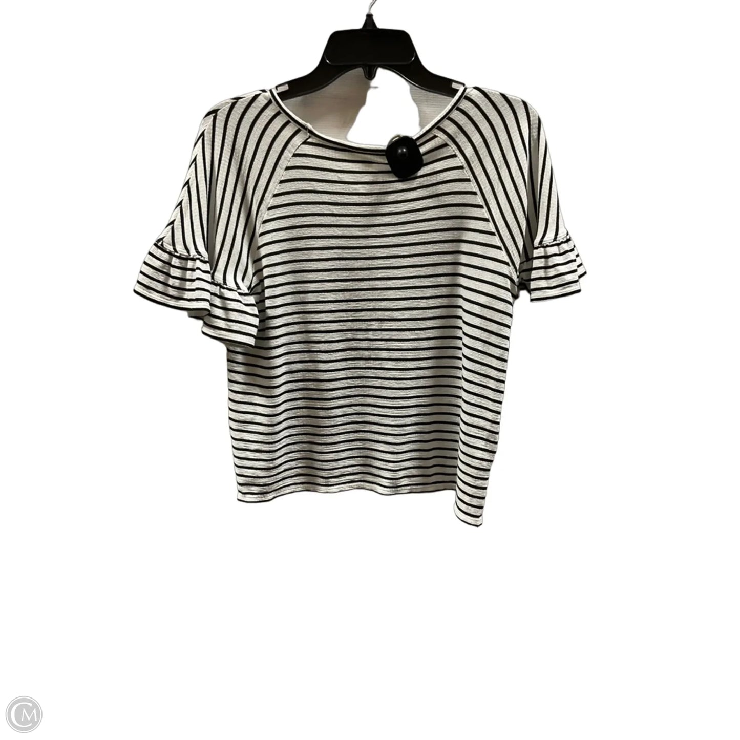 Top Short Sleeve By Max Studio In Striped Pattern, Size: S