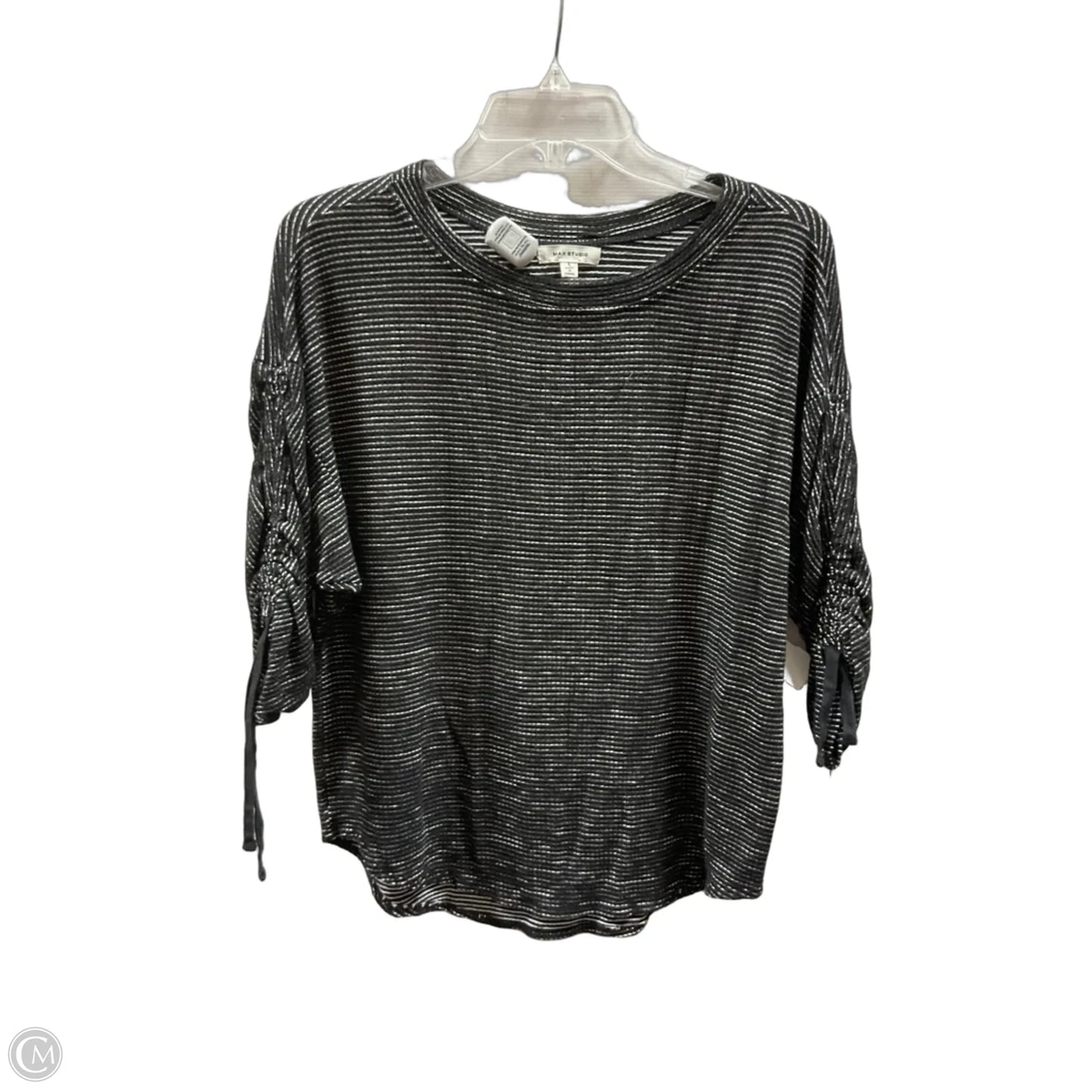 Top Short Sleeve By Max Studio In Black & White, Size: L