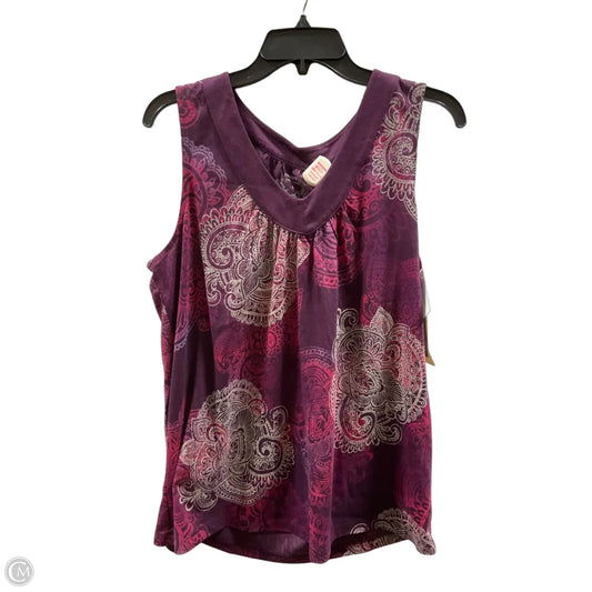 Top Sleeveless By Sonoma In Multi-colored, Size: L