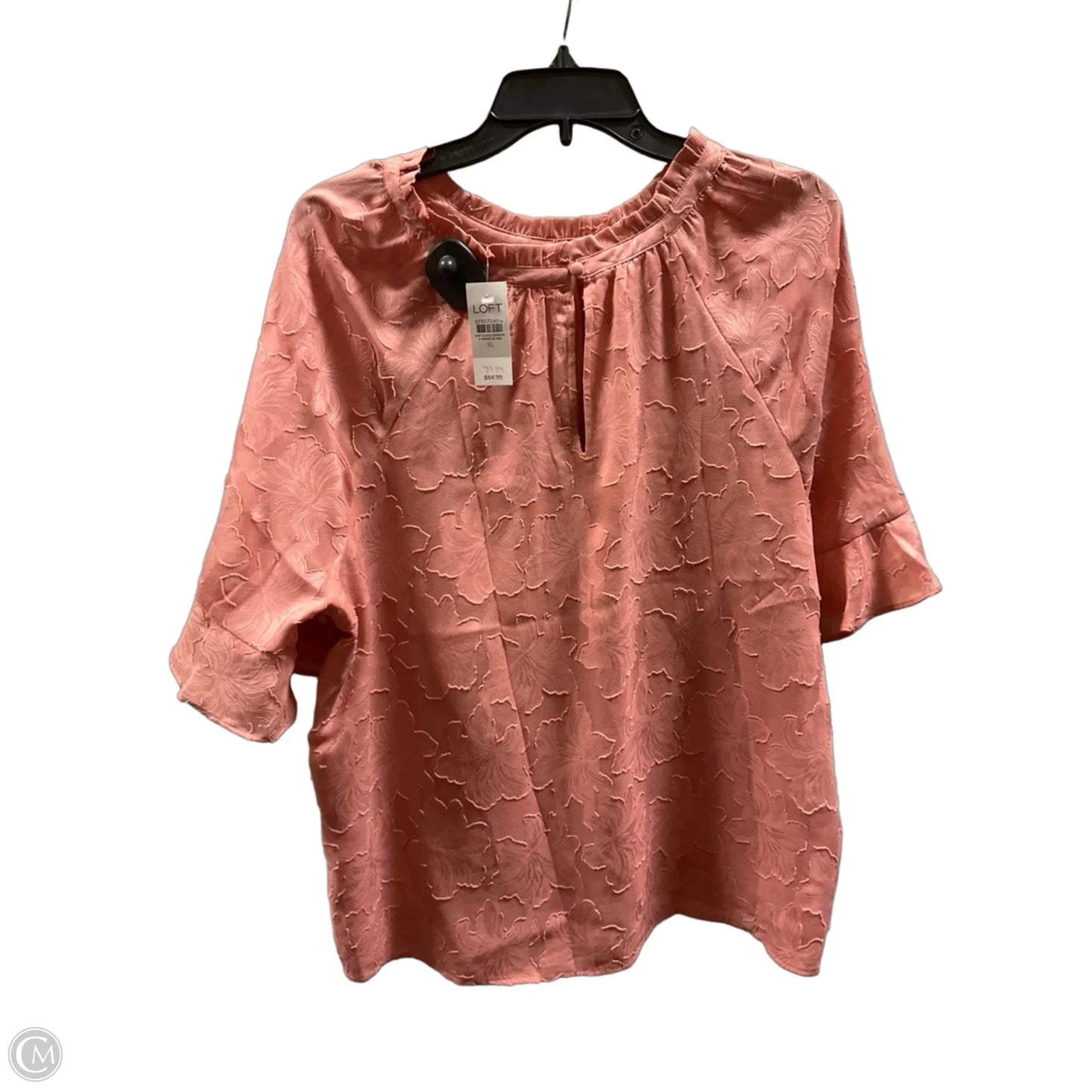 Top Short Sleeve By Loft In Pink, Size: Xl