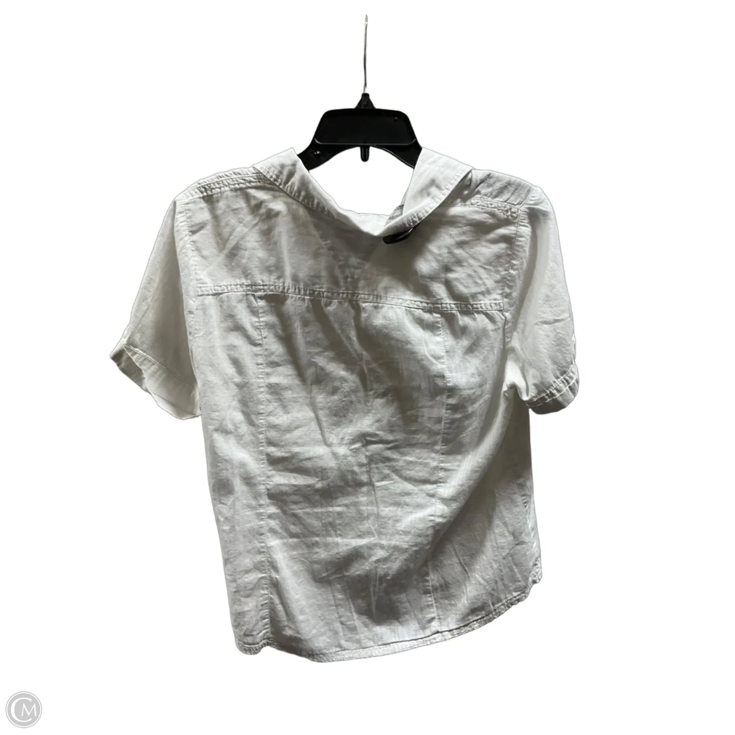 Blouse Short Sleeve By Rebecca Malone In White, Size: L