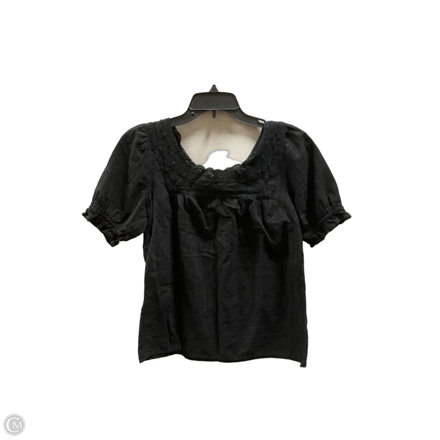 Top Short Sleeve By Talbots In Black, Size: Mp