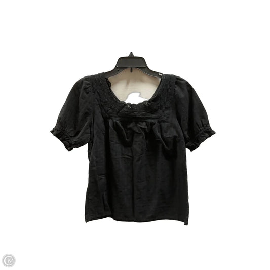 Top Short Sleeve By Talbots In Black, Size: Mp